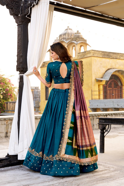 Soft Shimmer Vichitra Silk Lehenga Set