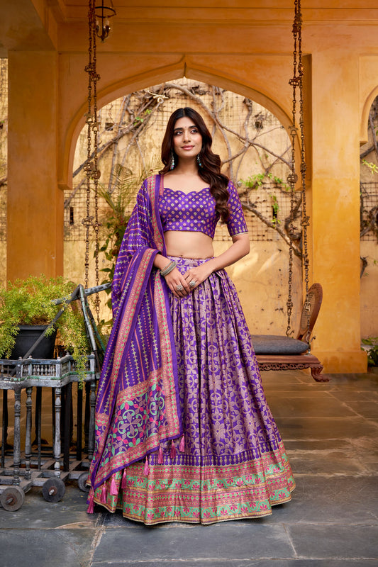 Regal Sparkle Tussar Silk Festive Set