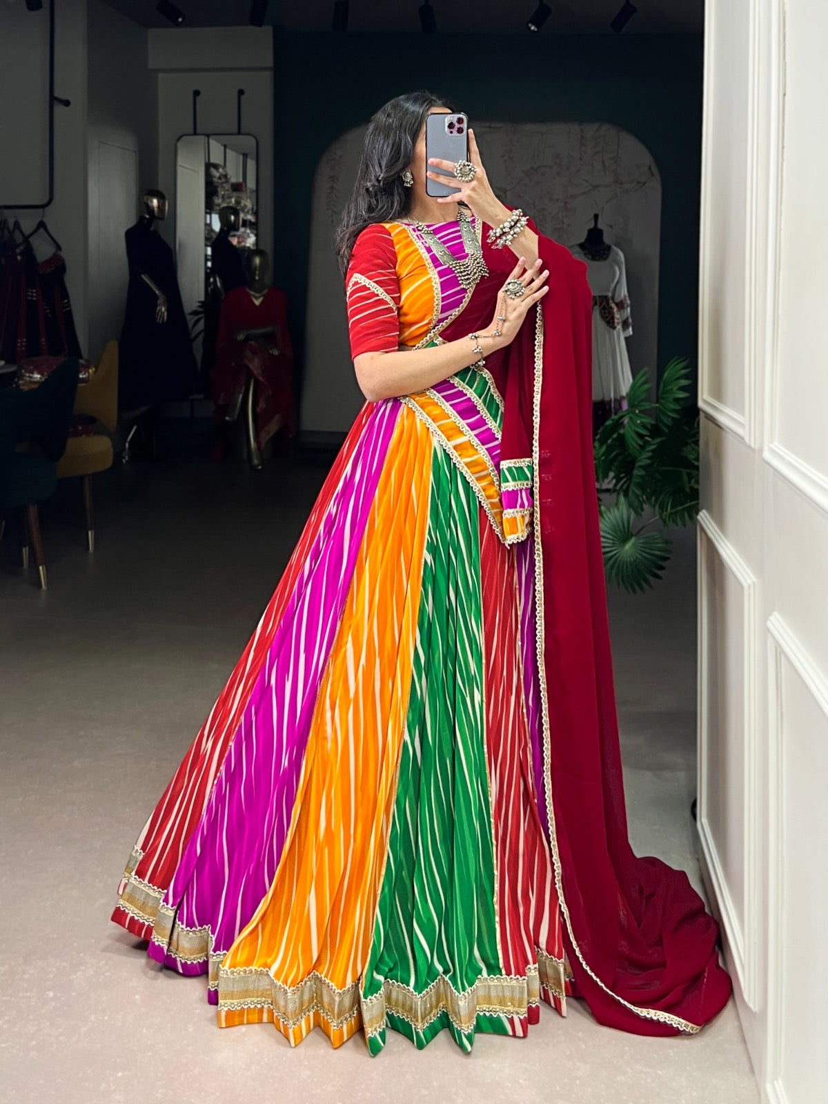 Leheriya Prints Garba Chaniya Choli