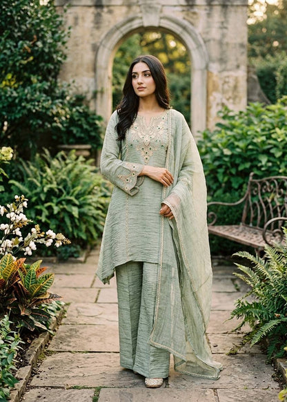 Rajkumari Stonework Salsa Silk Sharara Set