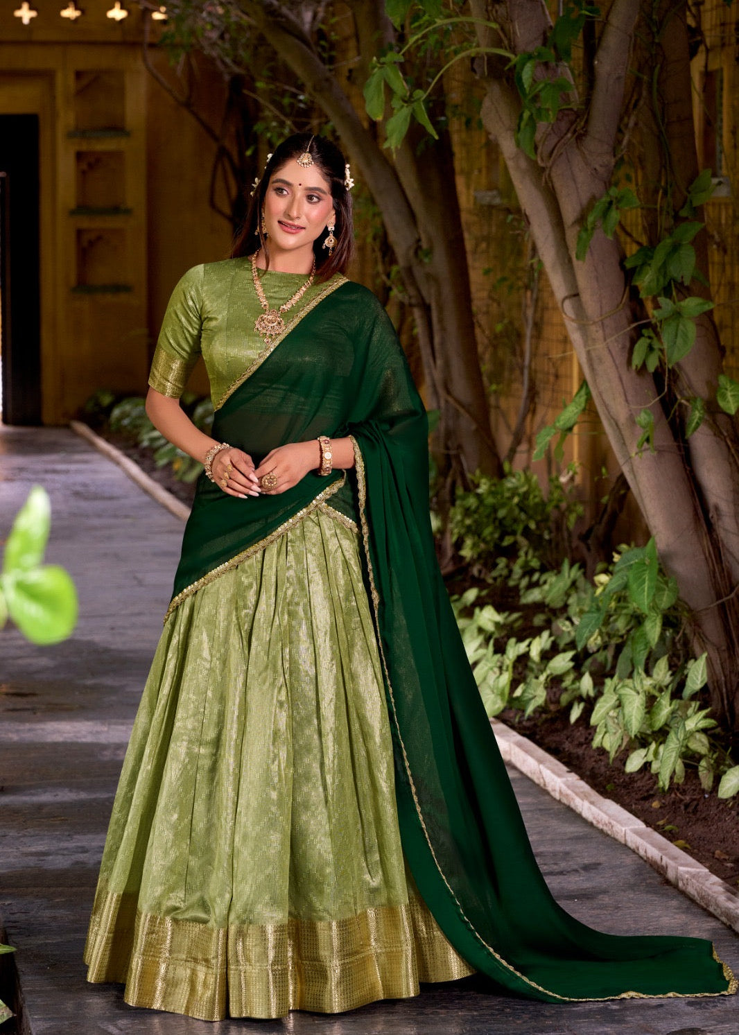Traditional Zari Weaving Silk Lehenga