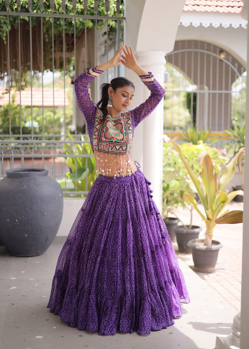 Bandhni Rang Kutchi Patchwork Lehenga