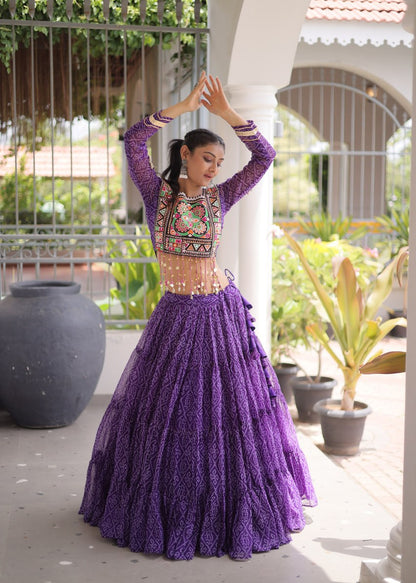 Bandhni Rang Kutchi Patchwork Lehenga