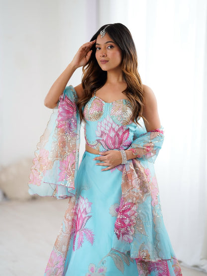 Frozen Muse Corset Lehenga Set