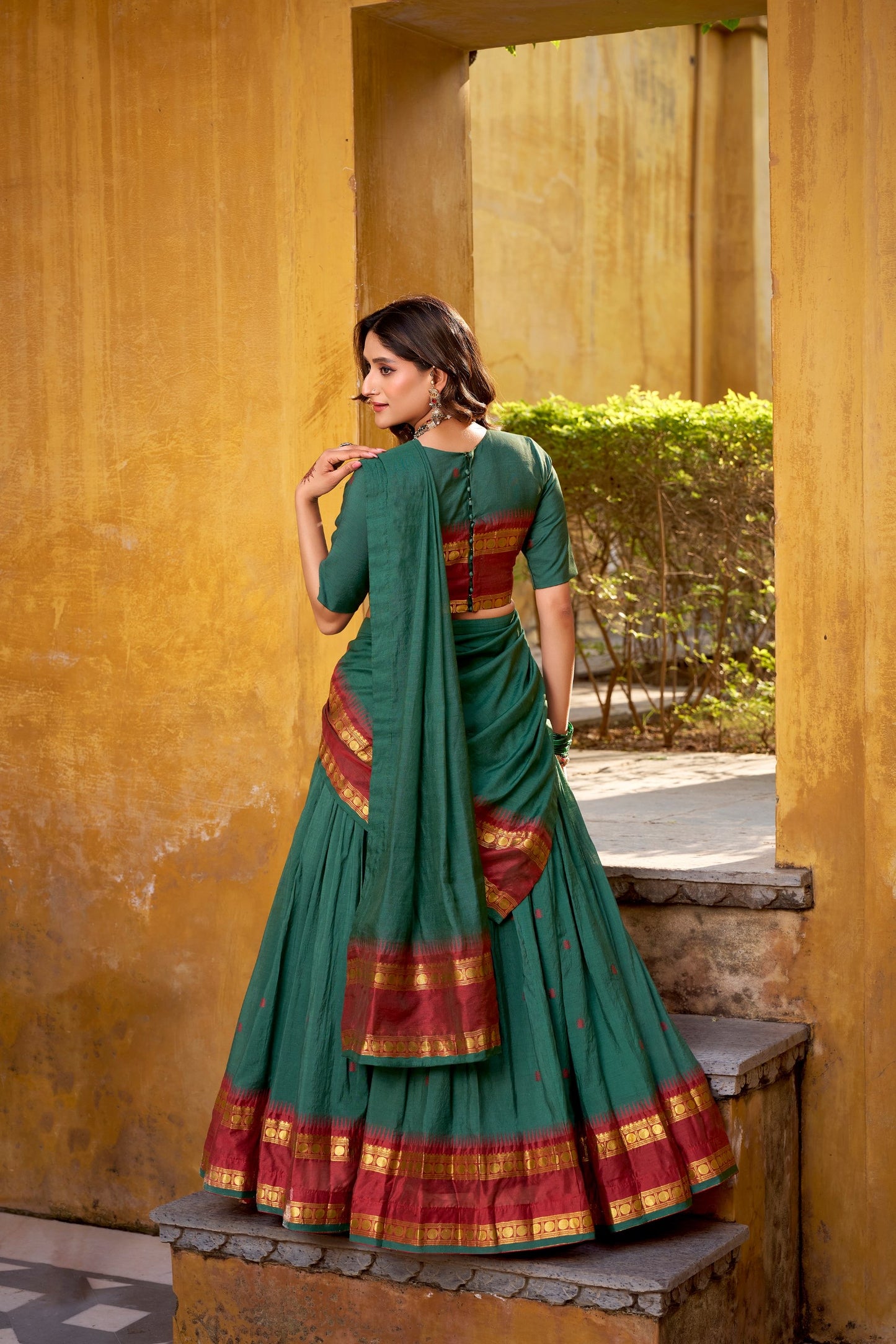 Pure Chanderi Half Saree Set