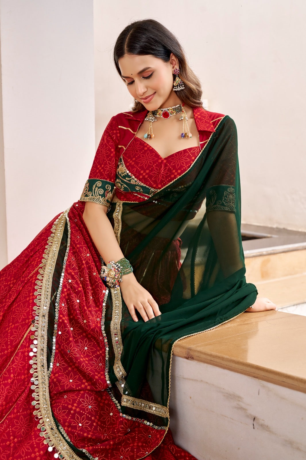 Bhandej Foil Work Navratri Lehenga Choli