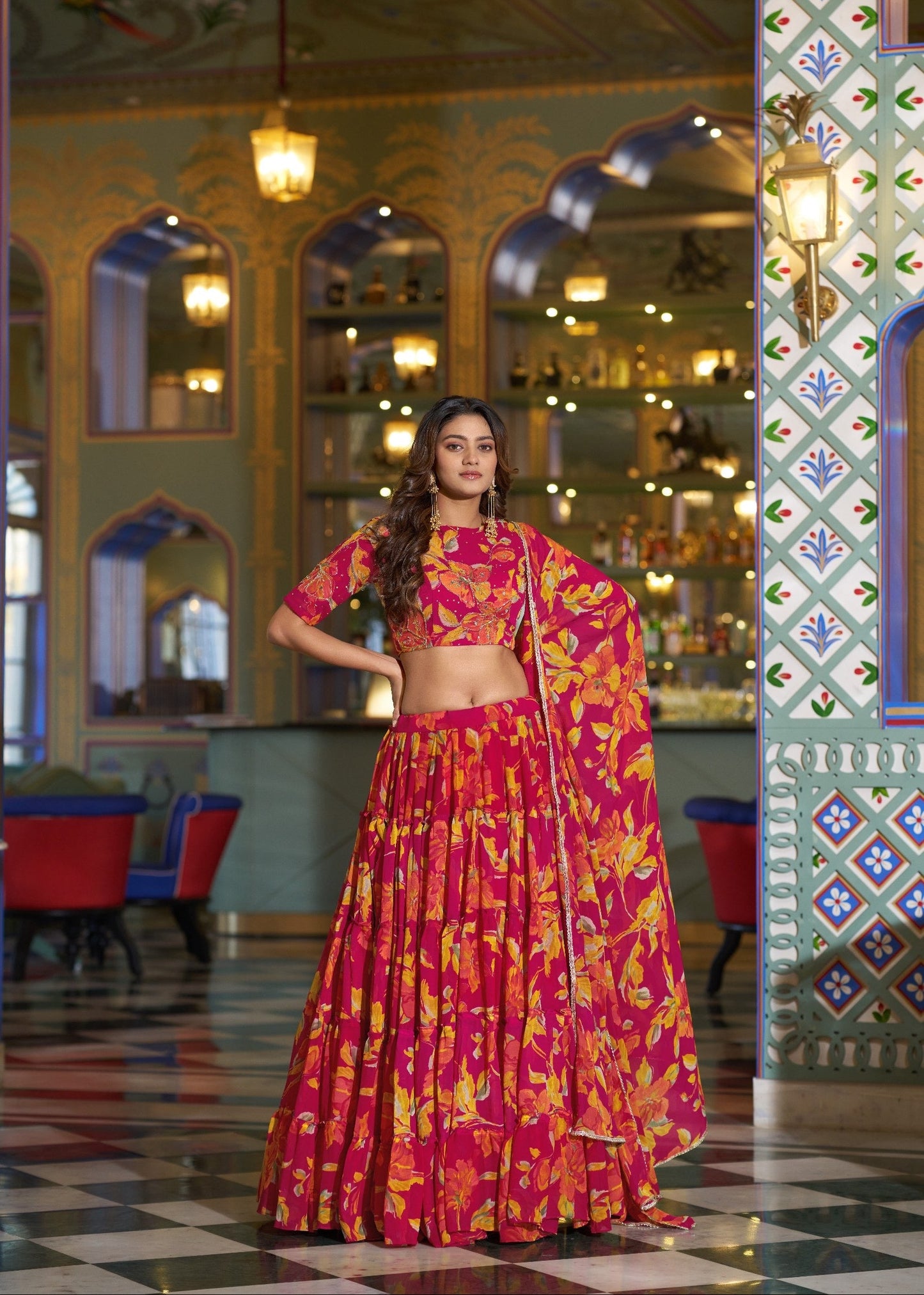 Vibrant Floral Elegant Lehenga Set