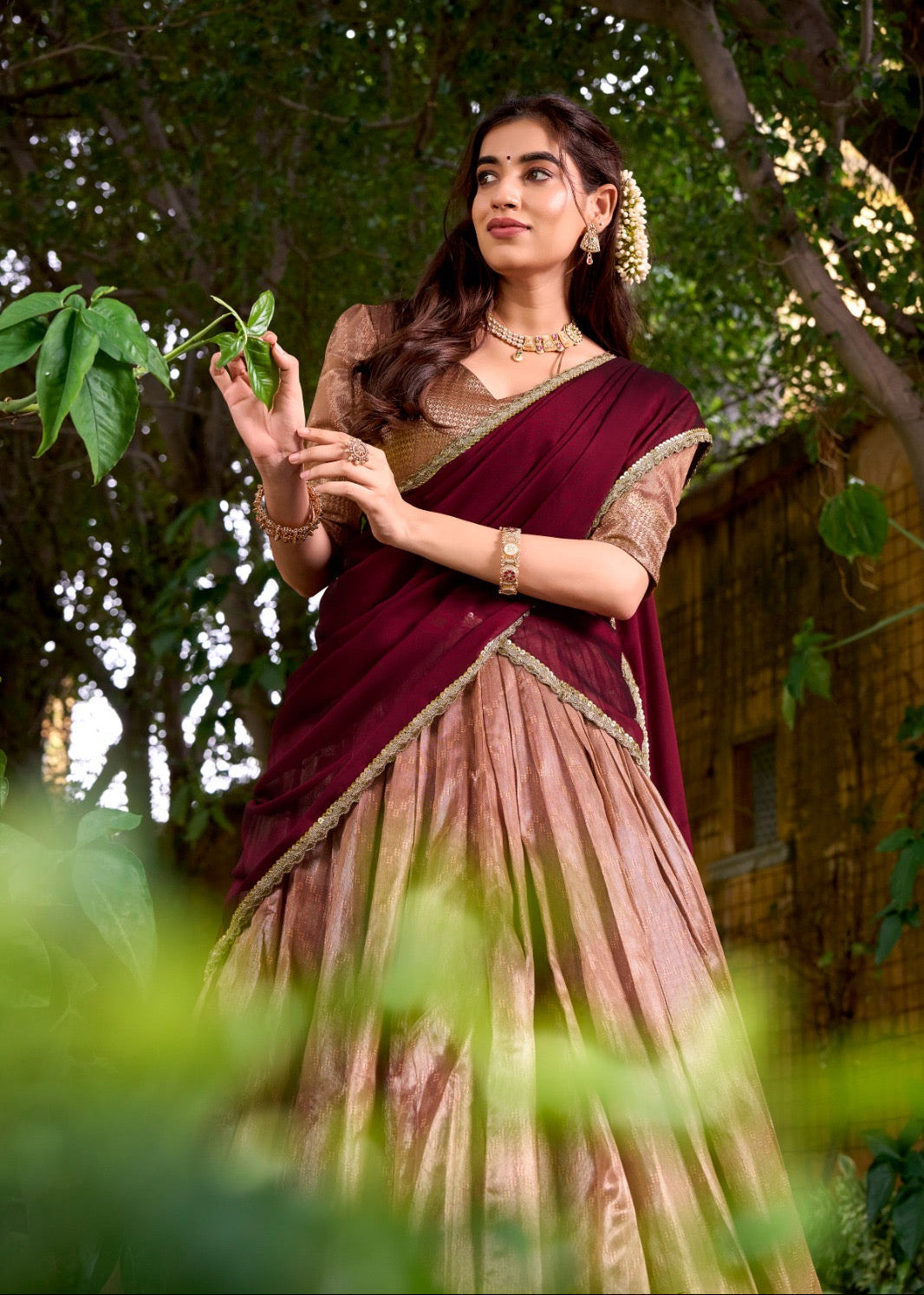 Traditional Zari Weaving Silk Lehenga