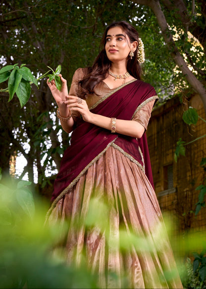 Traditional Zari Weaving Silk Lehenga