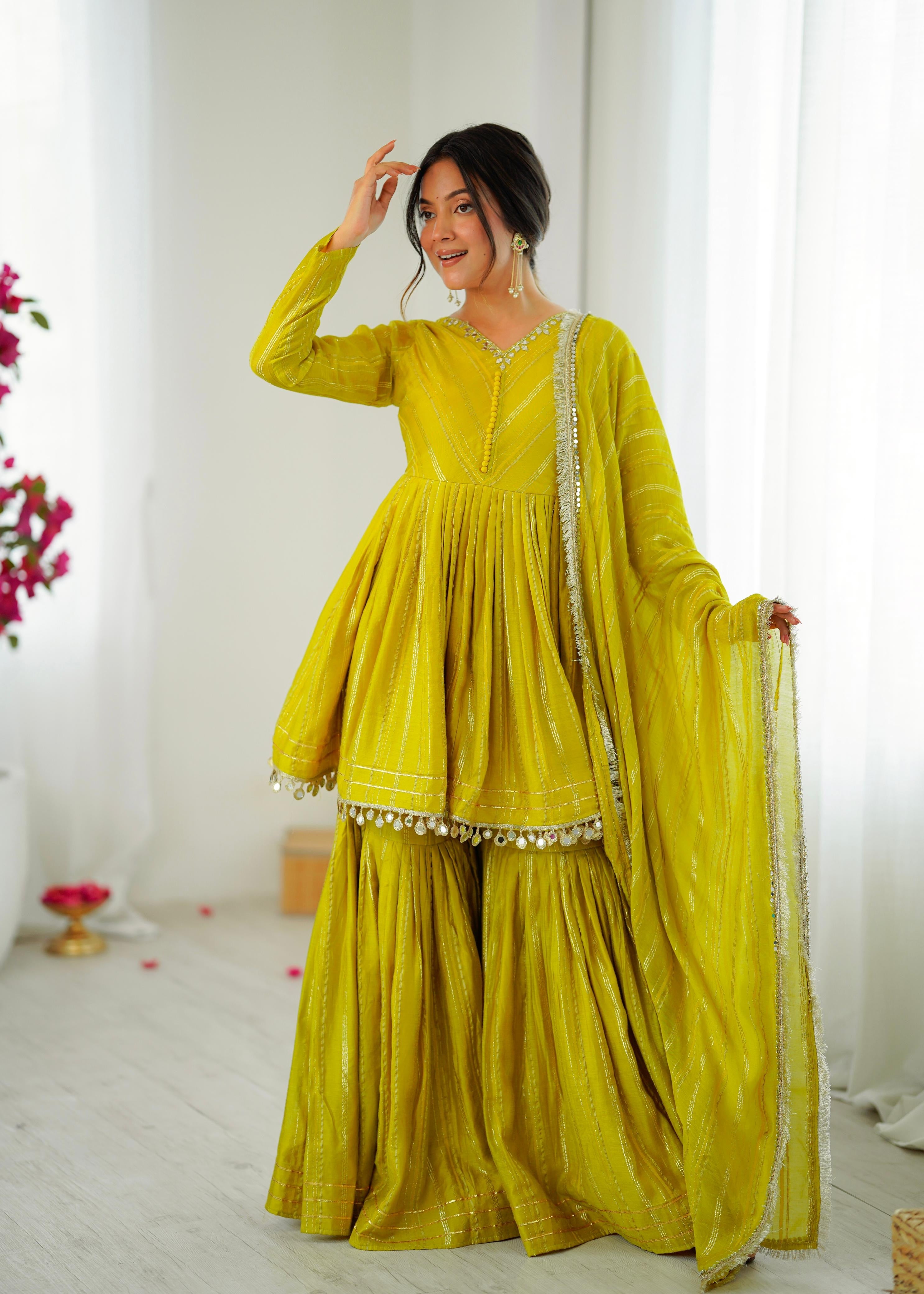 Radiant Mal Chanderi  Ethnic Sharara Set
