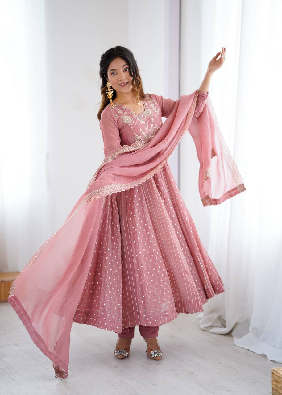Sequins Embellished Anarkali Set