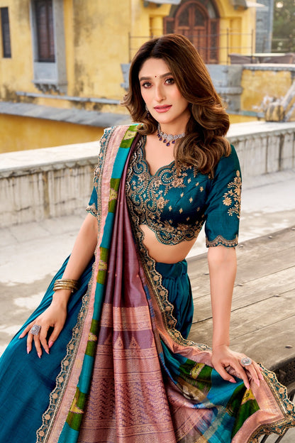 Soft Shimmer Vichitra Silk Lehenga Set