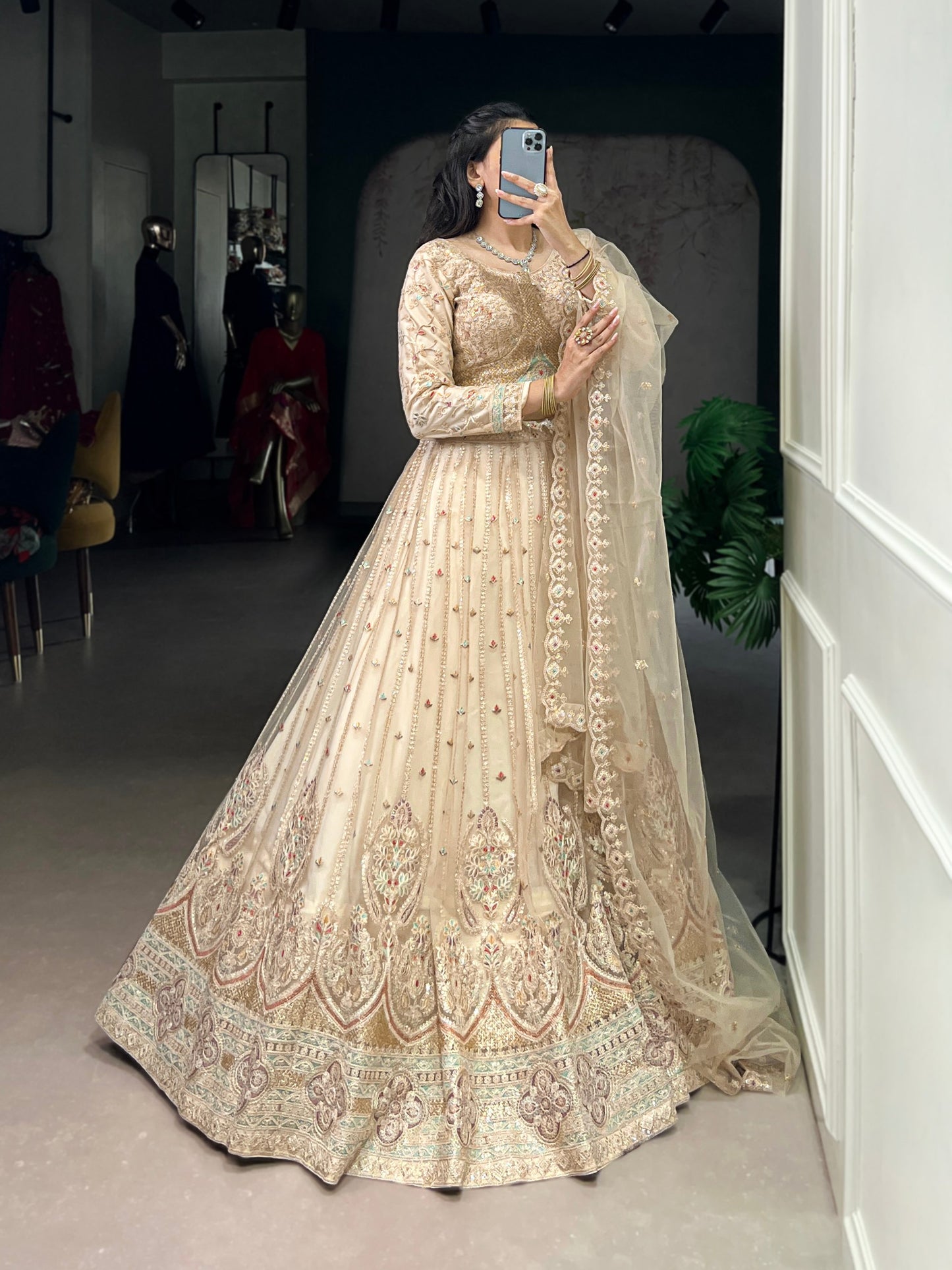 Luminous Intricate Embroidered Lehenga Look
