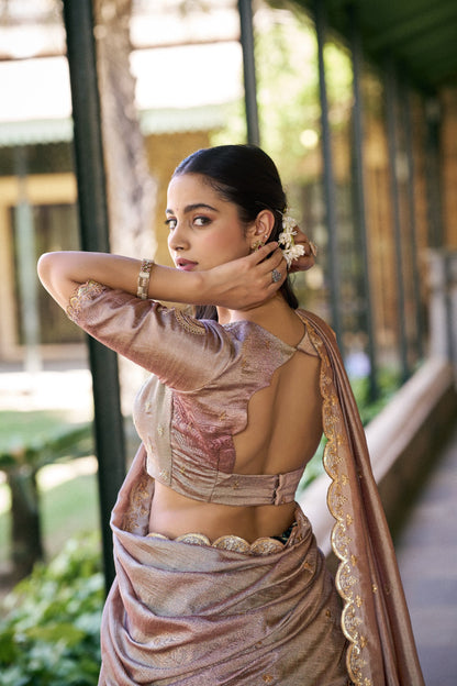 Premium Tussar Silk Kalamkari Lehenga