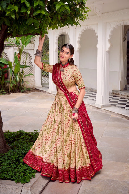 Bandhej Printed Lehenga Choli