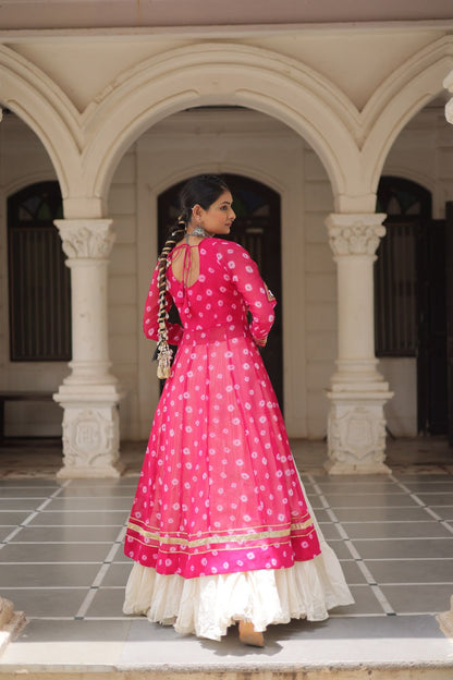 Festive Kutchi Work Bandhani Lehenga Kurti