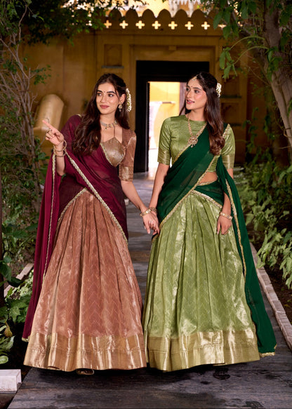 Traditional Zari Weaving Silk Lehenga