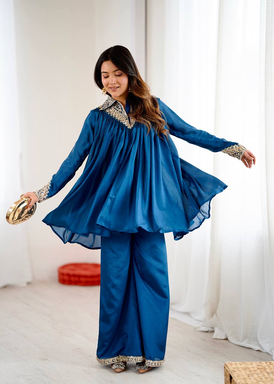 Glam Chic Palazzo Two-Piece Set