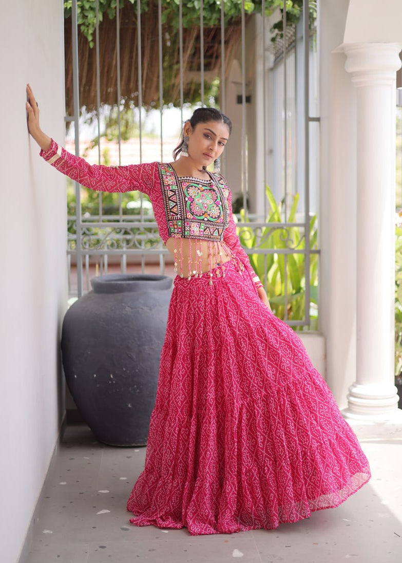 Bandhni Rang Kutchi Patchwork Lehenga