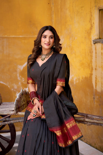 Pure Chanderi Half Saree Set