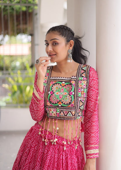 Bandhni Rang Kutchi Patchwork Lehenga