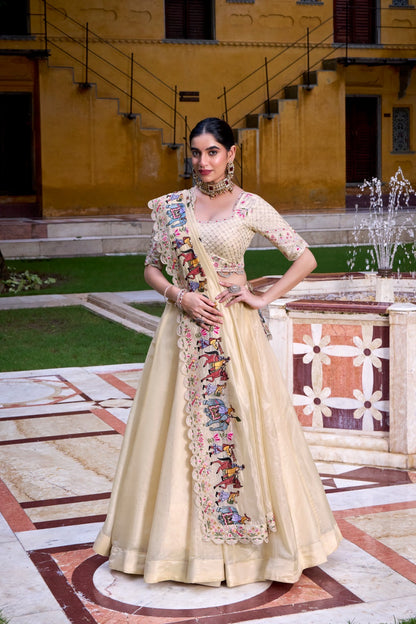 Soft Hue Detailed Work Lehenga