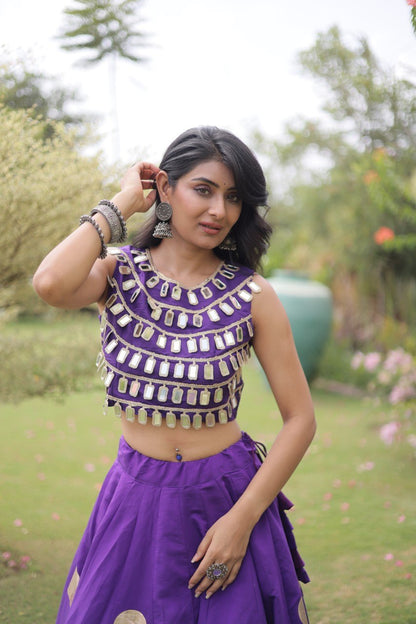 Dandiya Dots Mirror Work Lehenga