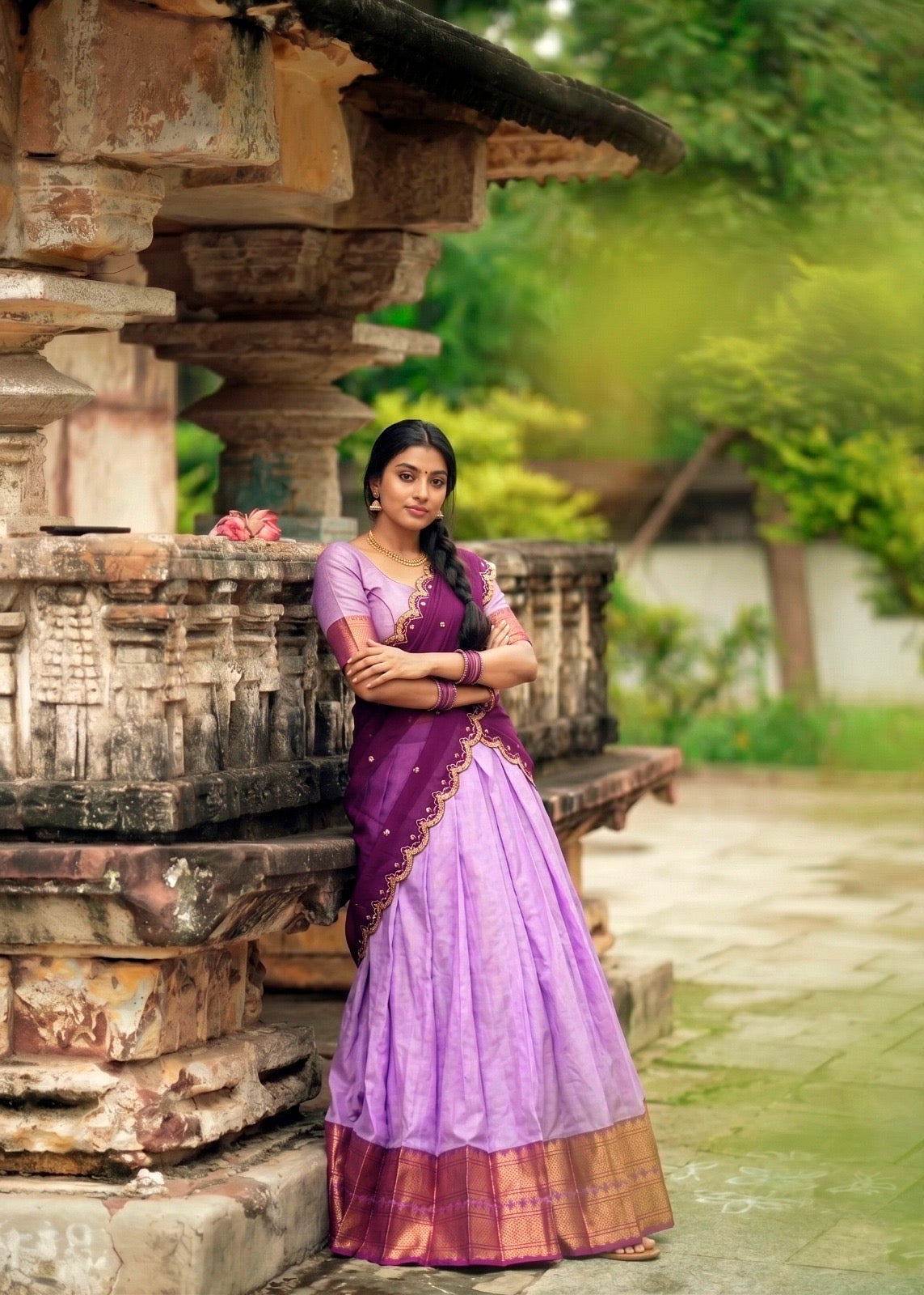 Classic Zari Weave Half Saree Set