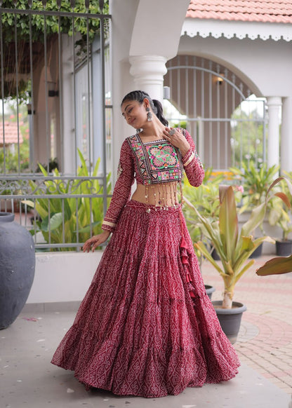 Bandhni Rang Kutchi Patchwork Lehenga