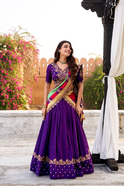 Soft Shimmer Vichitra Silk Lehenga Set