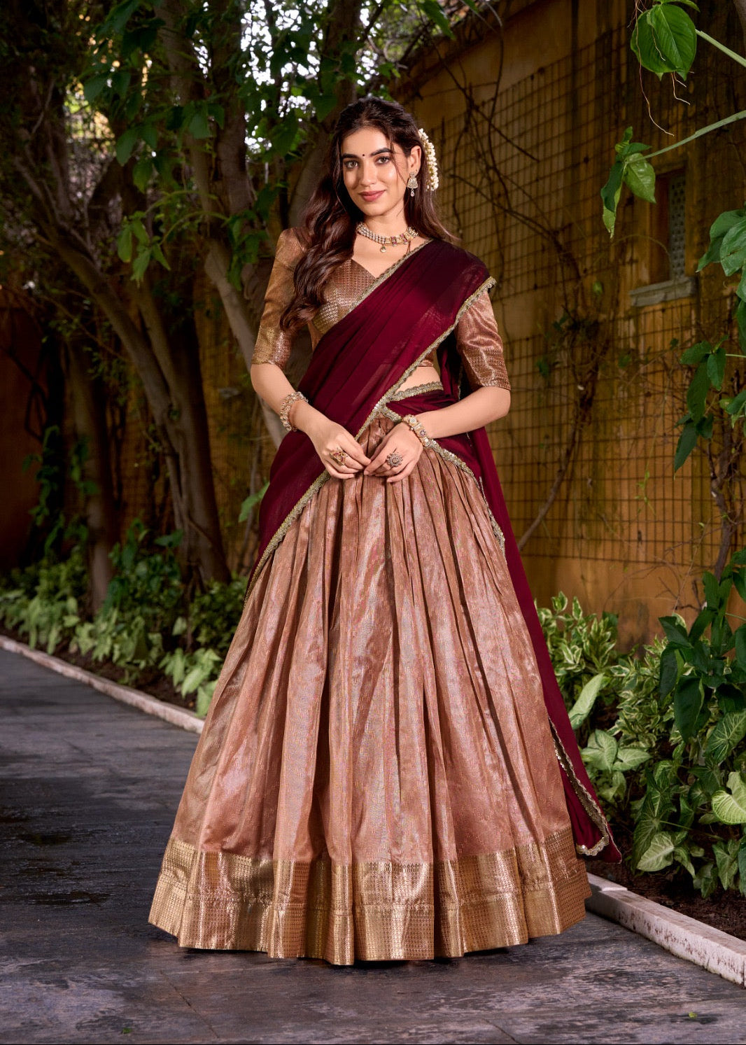 Traditional Zari Weaving Silk Lehenga