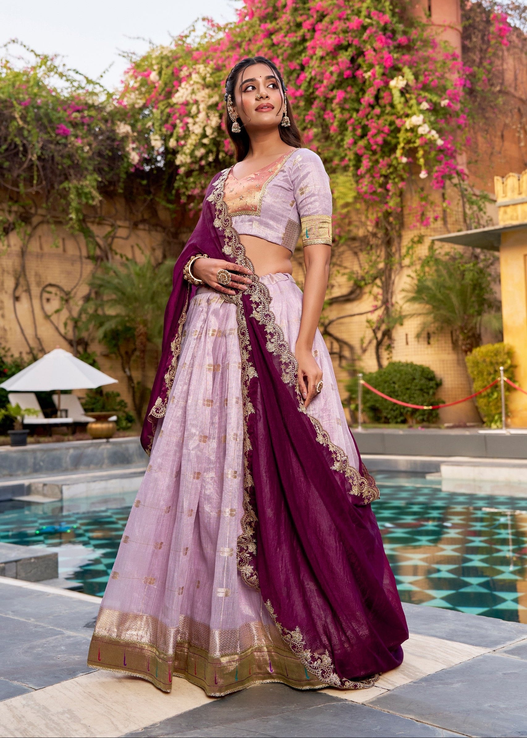 Designer Paithani Border Lehenga Set