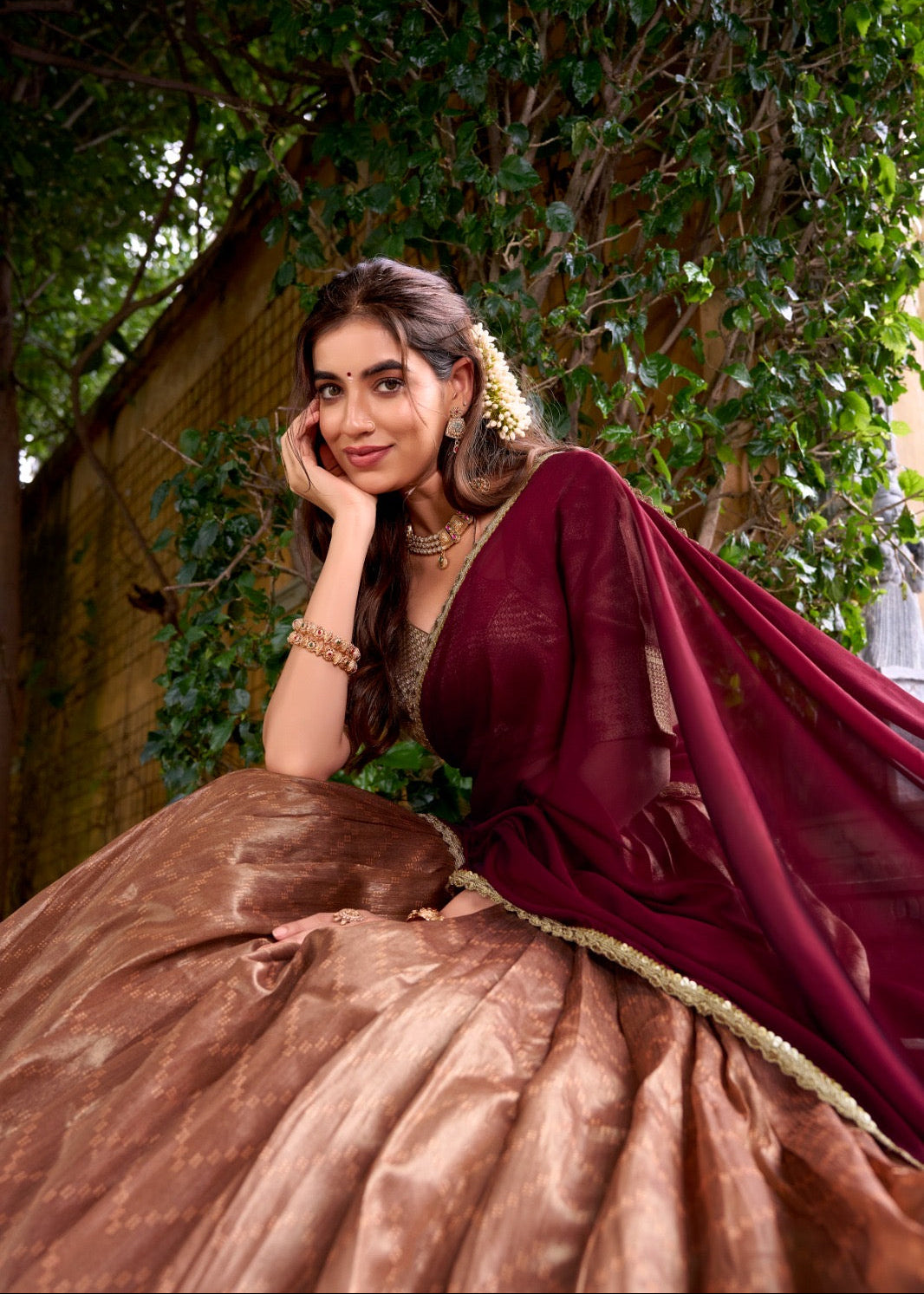 Traditional Zari Weaving Silk Lehenga