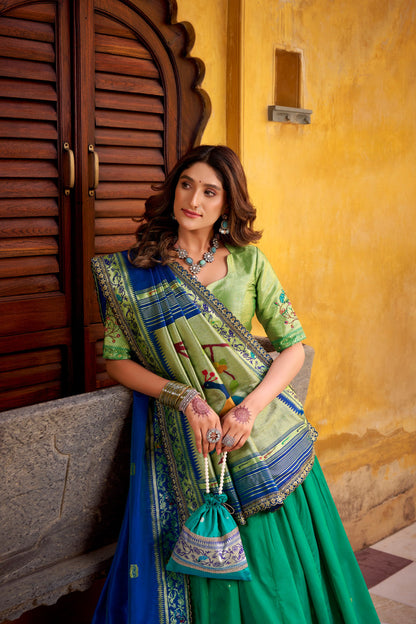Intricate Zari Weaving Paithani Lehenga Set