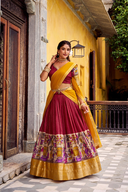 Kalamkari Zari Weaving Lehenga