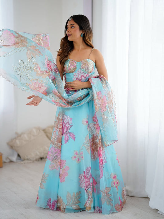 Frozen Muse Corset Lehenga Set