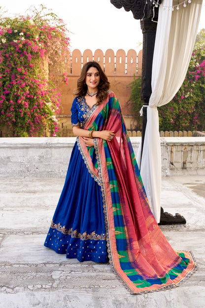 Soft Shimmer Vichitra Silk Lehenga Set