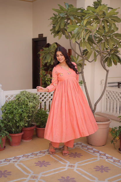 Floral Whisper Summer Kurti Pant Set