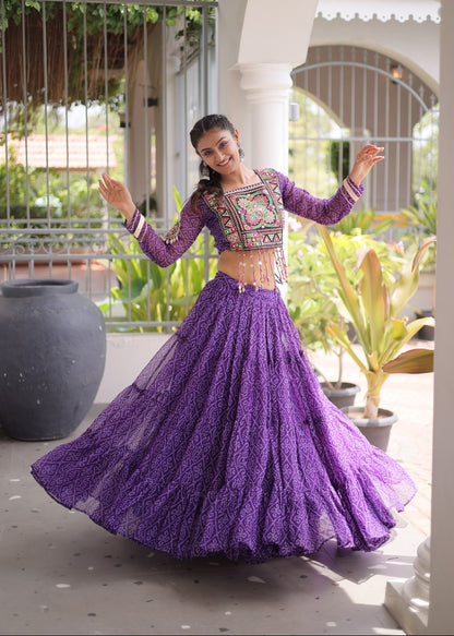 Bandhni Rang Kutchi Patchwork Lehenga