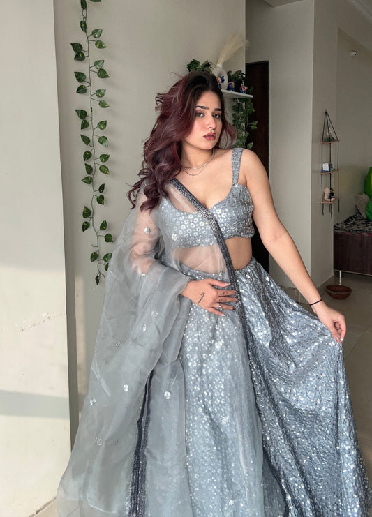 Silver Magic Lehenga Set