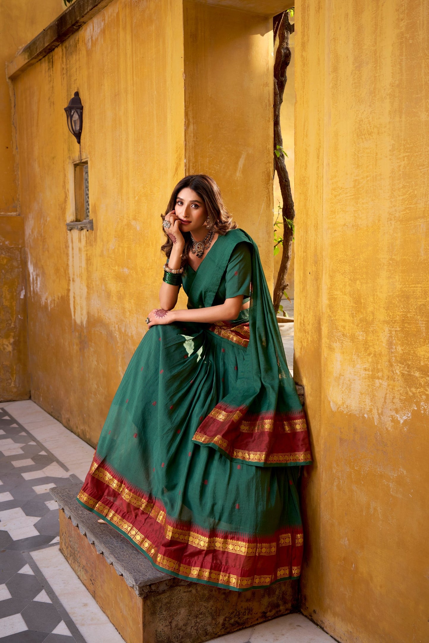 Pure Chanderi Half Saree Set