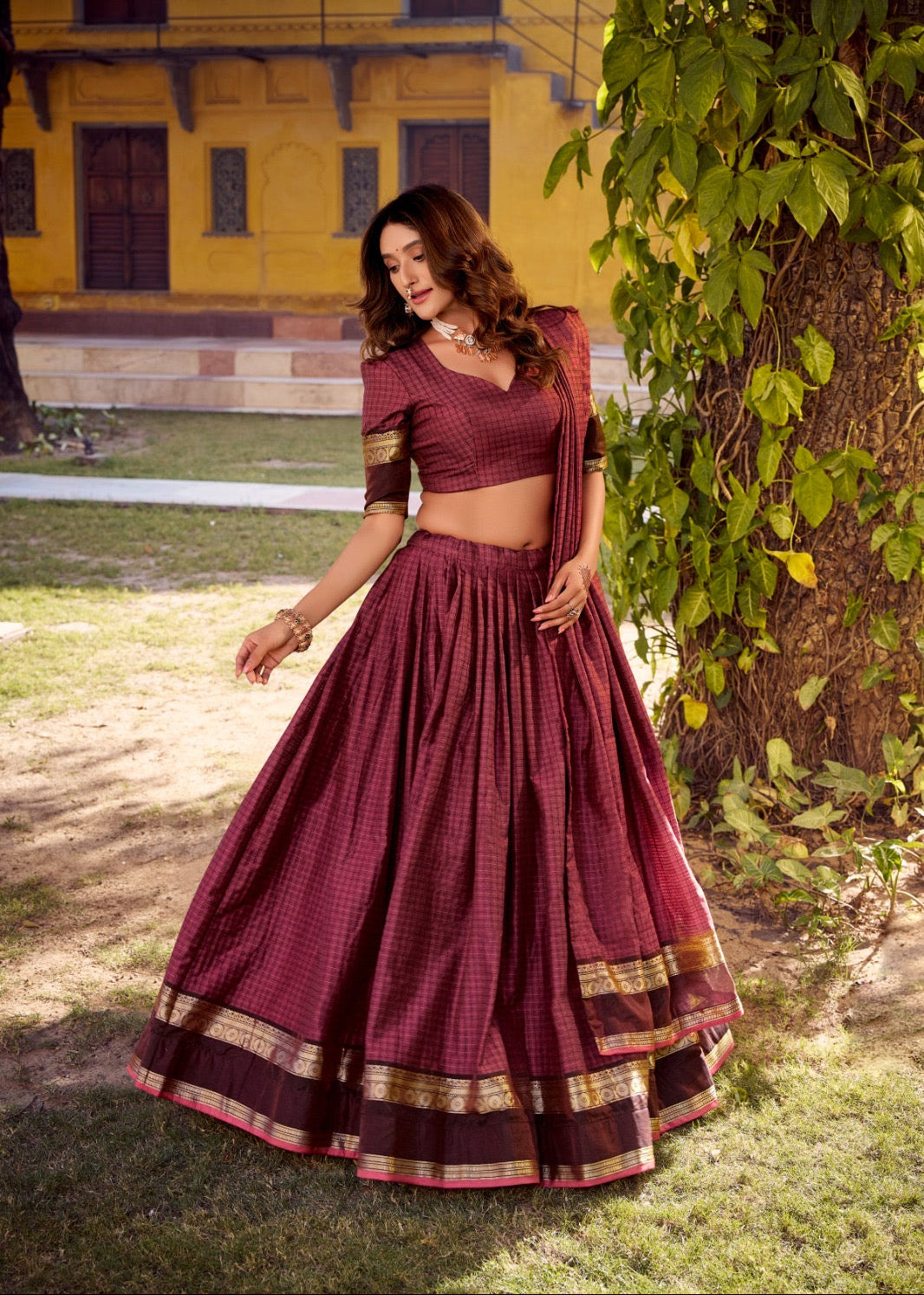 South Indian Zari Weave Lehenga