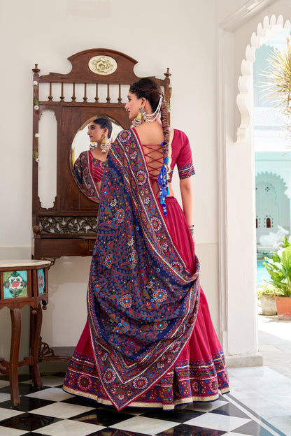 Gamthi Tussar Silk Navratri Lehenga Choli