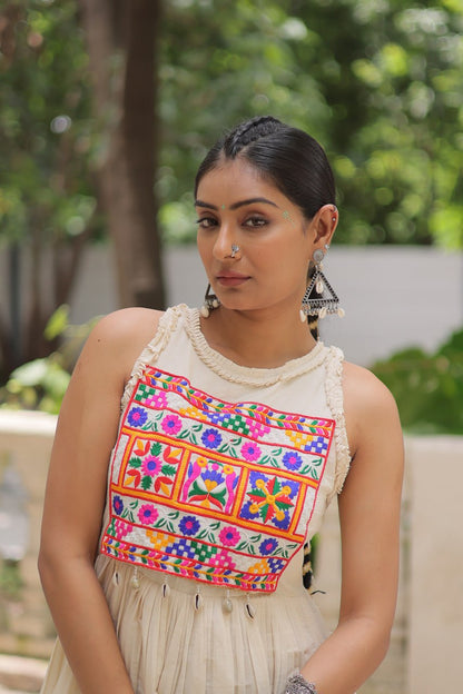 Chic Multi Thread Cotton Gown