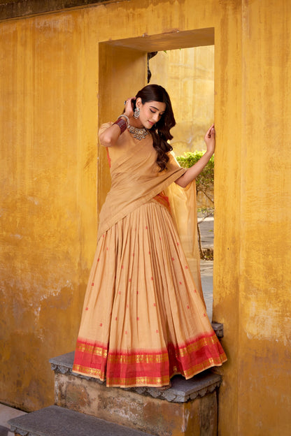 Pure Chanderi Half Saree Set