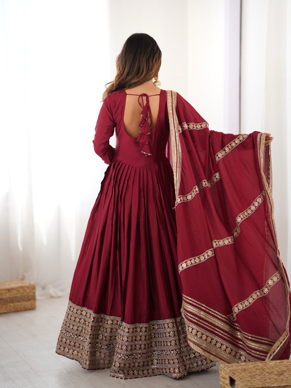Berry Glam Festive Ethnic Gown