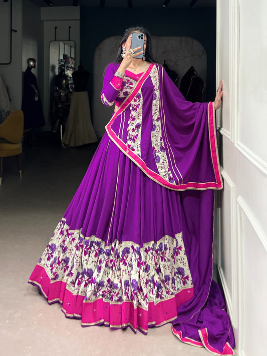 Blooming Purple Floral Lehenga Choli