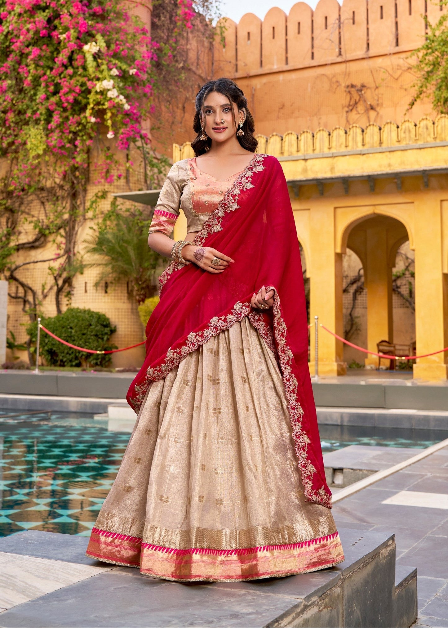 Designer Paithani Border Lehenga Set