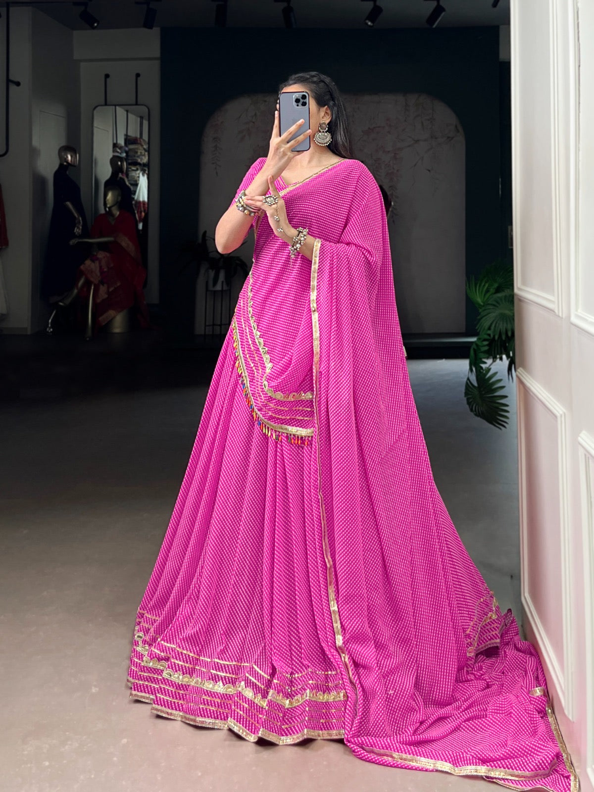 Lace Glow Georgette Lehenga
