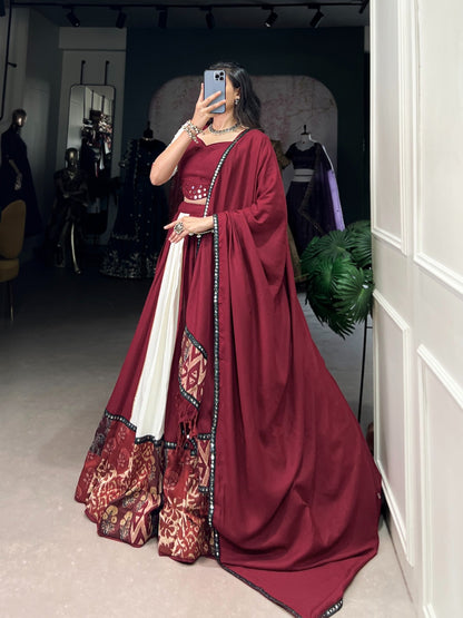 Glamour Prints Mirror Work Lehenga